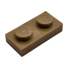 LEGO Plate 1 x 2 with Metallic Gold Pattern on Long…