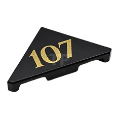 LEGO Tile 2 x 2 Triangular with '107' Pattern