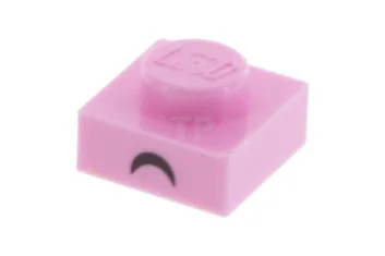 LEGO Platte 1 x 1 mit schwarzem, gebogenem Augenbrauen-Muster