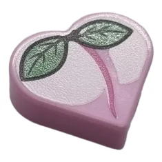 LEGO Baldosa 1 x 1 Corazón con dibujo de melocotón