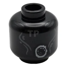 LEGO Minifigur, Kopf Alien mit hellbläulich-grauen Wangenlinien und rundem Mundbild (Dementor)…