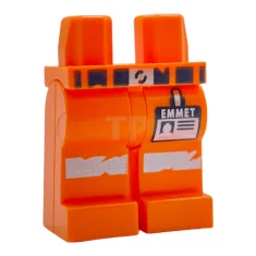 LEGO Minifiguur met reflecterende strepen en 'EMMET' naamplaatjespatroon