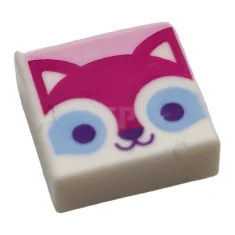 LEGO Tile 1 x 1 with Cat Face Pattern