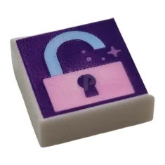 LEGO Fliese 1 x 1 mit unverschlossenem Vorhängeschloss-Muster