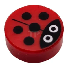 LEGO Tile 1 x 1 Round with Ladybug Pattern