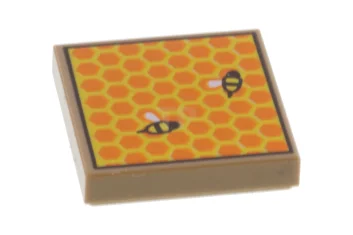 LEGO Tile 2 x 2 with Beehive Frame and Bees Pattern