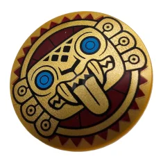 LEGO Minifigure, Shield Round with Rounded Front with Gold Jaguar Face…