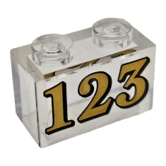 LEGO Mattone 1 x 2 senza tubo inferiore e modello "123