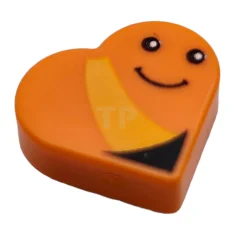 LEGO Tile 1 x 1 Heart with Worm Pattern (Slimey)