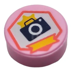 LEGO Tile 1 x 1 Round with Camera Pattern