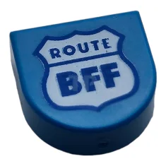 LEGO Tile 1 x 1 Half Circle with 'ROUTE BFF' Pattern