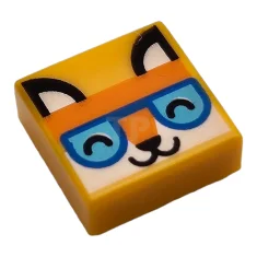 LEGO Fliese 1 x 1 mit Fuchskopf mit Brillenmuster
