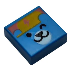 LEGO Fliese 1 x 1 mit zwinkerndem Bärengesicht-Muster