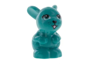 LEGO Bunny / Rabbit, Friends, Sitting with Dark Turquoise Eyes, Black…