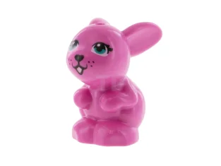 LEGO Bunny / Rabbit, Friends, Sitting with Dark Turquoise Eyes, Black…