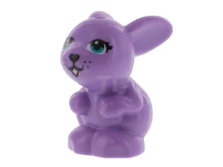 LEGO Bunny / Rabbit, Friends, Sitting with Dark Turquoise Eyes, Black…