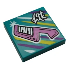 LEGO Tile 2 x 2 with Album Cover - Keytar Pattern