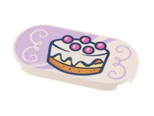 LEGO Tile 2 x 4 Oval with Layer Cake Pattern