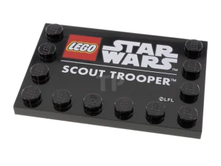 LEGO Tile 4 x 6 with Studs on Edges with 'SCOUT…