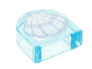 LEGO Tile 1 x 1 Half Circle with Clam Shell Pattern