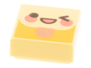 LEGO Tile 1 x 1 with Emoji Face Left Wink Pattern