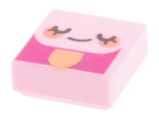 LEGO Fliese 1 x 1 mit Emoji-Gesicht Augen geschlossen-Muster