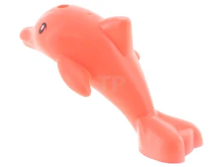 LEGO Delfin Baby, Friends, springend mit schwarzen Augen und goldenen Flecken…