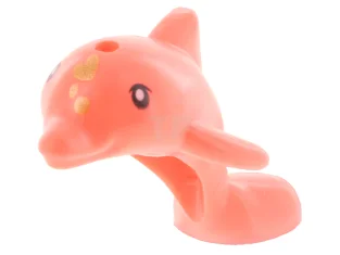 LEGO Delfin Baby, Friends, springend mit schwarzen Augen und goldenen Flecken…