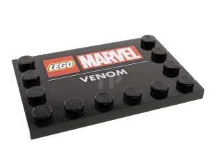LEGO Tile 4 x 6 with Studs on Edges with 'VENOM'…