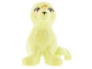 LEGO Zeehond, Friends met zwarte neus, gouden ogen en hartjes op…