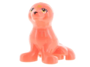 LEGO Zeehond, Friends met zwarte neus, gouden ogen en hartjes op…