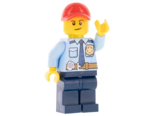 LEGO LEGOLAND Park Politieagent met overhemd met donkerblauwe stropdas en gouden…