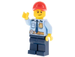 LEGO LEGOLAND Park Politieagent met overhemd met donkerblauwe stropdas en gouden…