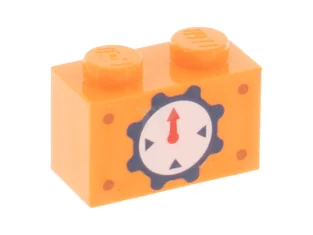 LEGO Brick 1 x 2 with Clock Pattern