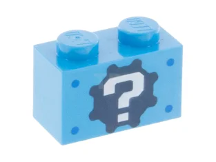 LEGO Brick 1 x 2 with Question Mark Pattern