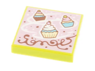 LEGO Tile 2 x 2 with Album Cover - Cupcakes Pattern