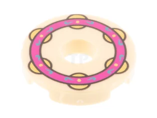 LEGO Tile 2 x 2 Round with Hole and Tambourine Ring…