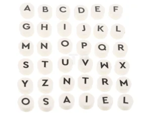 LEGO Fliese, rund 1 x 1, Buchstaben des Alphabets, 36 im…