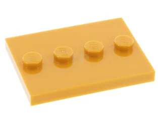 LEGO Carreau, modifié 3 x 4 avec 4 studs au centre.