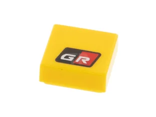 LEGO Tile 1 x 1 with Groove with Silver 'GR' on…