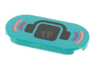LEGO Tile 2 x 4 Oval with Head and Headphones Pattern