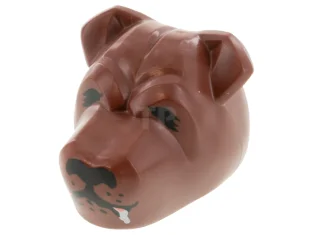 LEGO Dog Head with Mouth with Drool Pattern (Fluffy)
