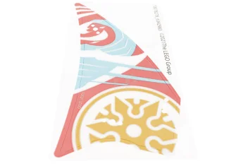 LEGO Plastic Pennant, Gold Shuriken Dark Red and Dark Azure Pattern