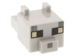 LEGO Minecraft hoofd, blokkerig met oren en neus (kat)