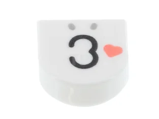 LEGO Tile 1 x 1 Half Circle with Mouth Pattern (Kissy)