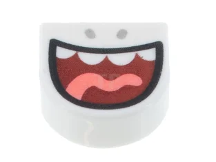LEGO Tile 1 x 1 Half Circle with Open Mouth Pattern