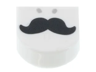 LEGO Tile 1 x 1 Half Circle with Moustache Pattern