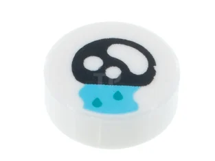LEGO Tile 1 x 1 Round with Eye and Tear Pattern