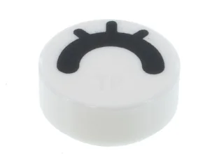 LEGO Fliese 1 x 1 Rund mit geschlossenem Augenmuster