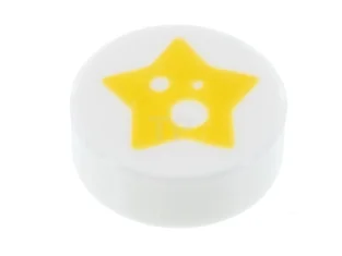 LEGO Tile 1 x 1 Round with Star Pattern